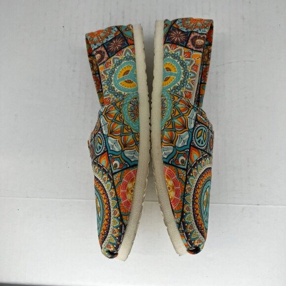 Yes We Vibe Womens Multicolor Low Top Peace Mandala  Size 5.5M Slip On Loafers - Picture 7 of 9